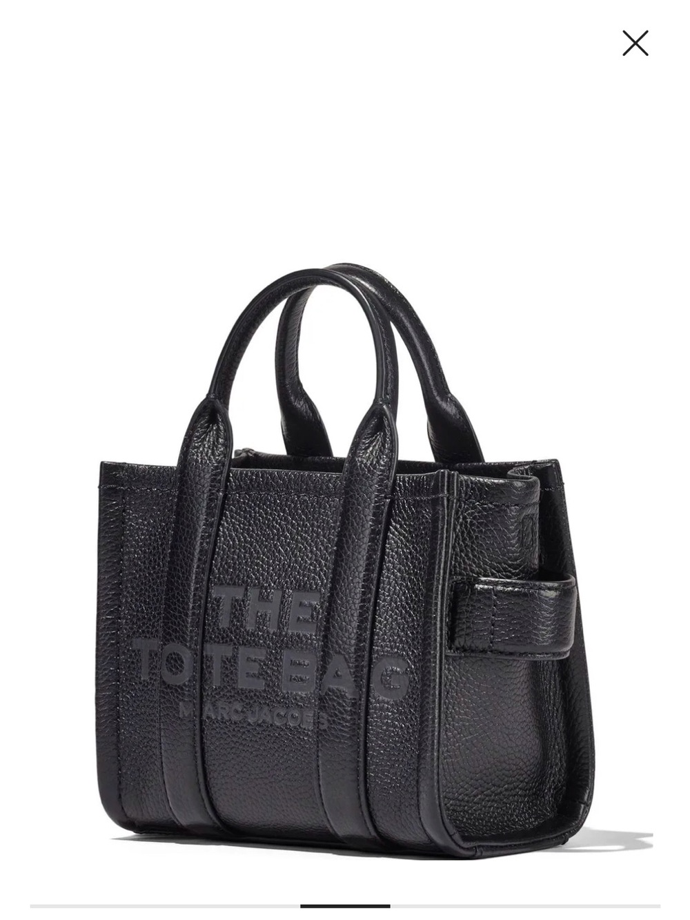 Marc Jacobs Black Pebbled Leather Small Tote with Removable Strap - Picture 2 of 7